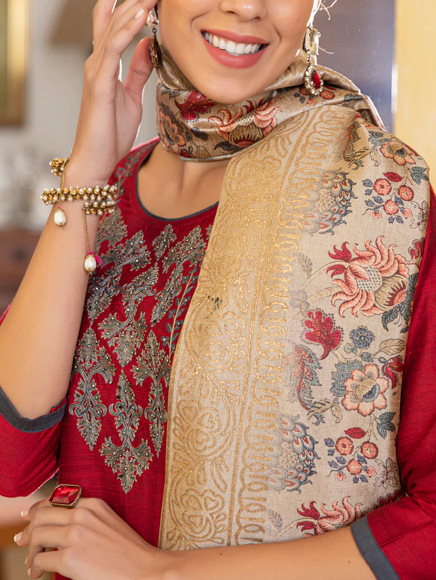 Raw Silk Suit Set 3522