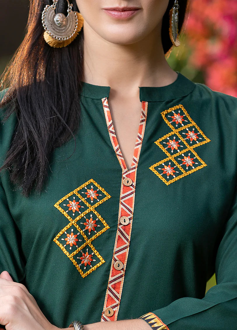 Embroidered Rayon Kurta 3549