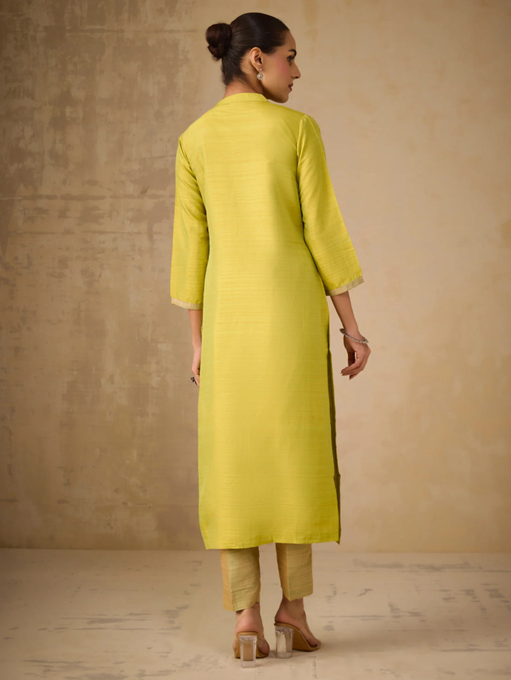 Embroidered Viscose Silk Kurta Pants Set