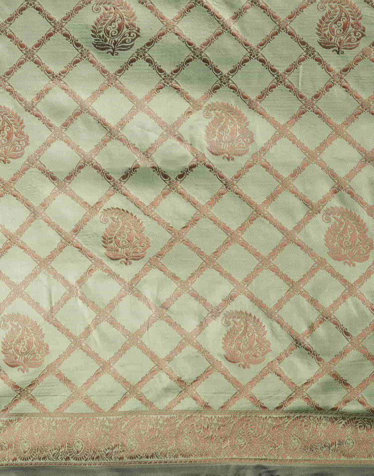 Pista Green Silk Woven Banarasi Saree
