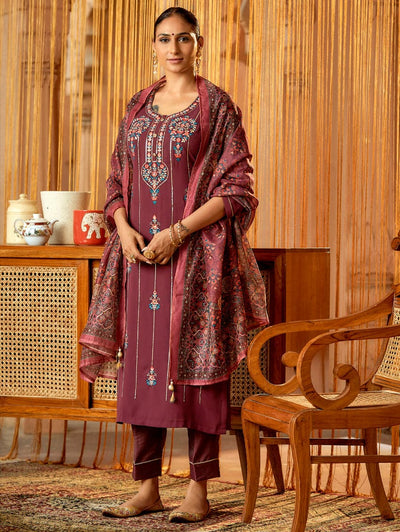 Embroidered Georgette Suit Set 3786