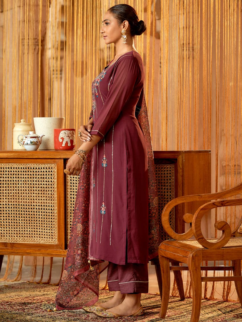 Embroidered Georgette Suit Set 3786