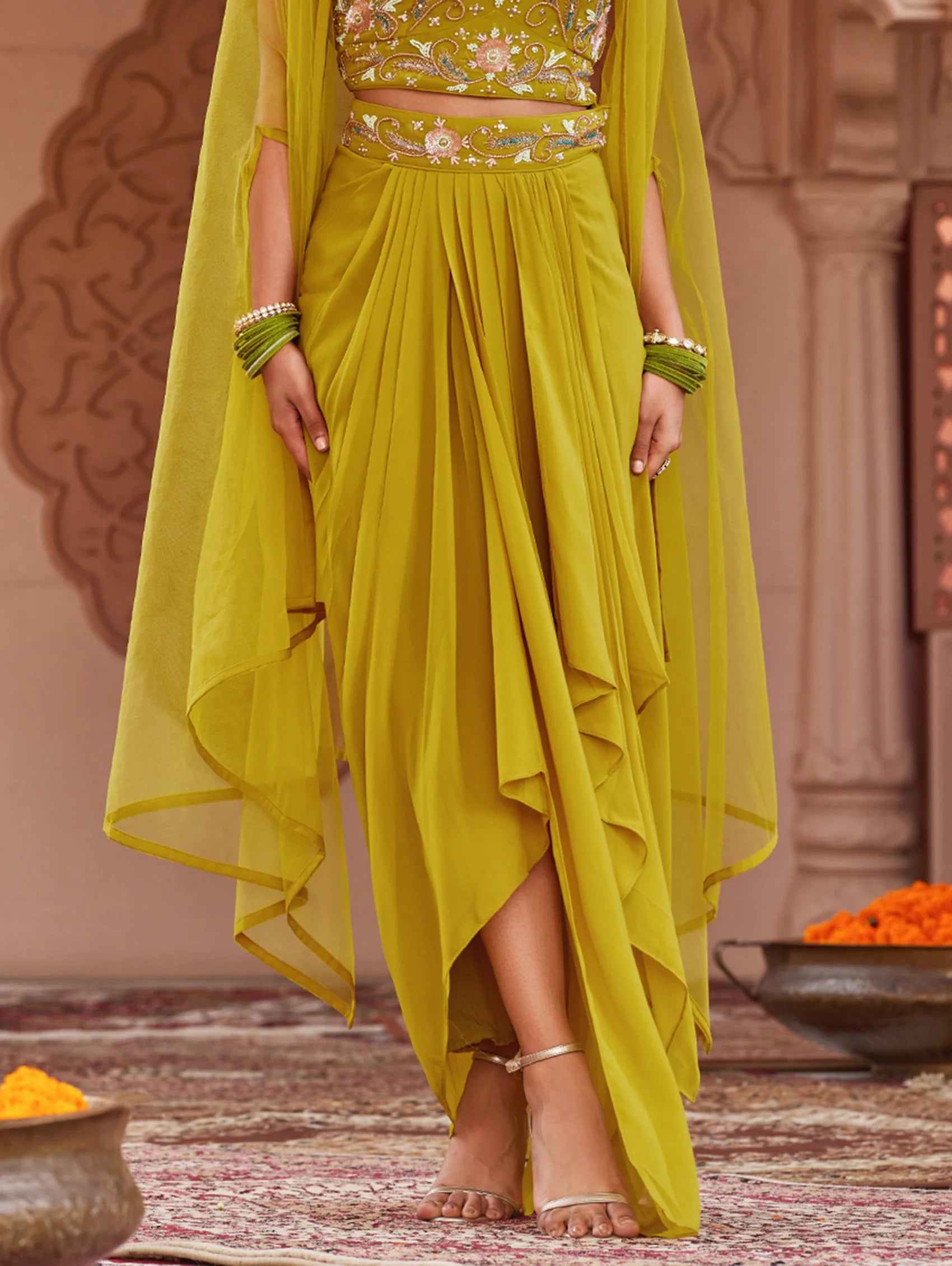 Hand Embroidered Georgette Dress 3966