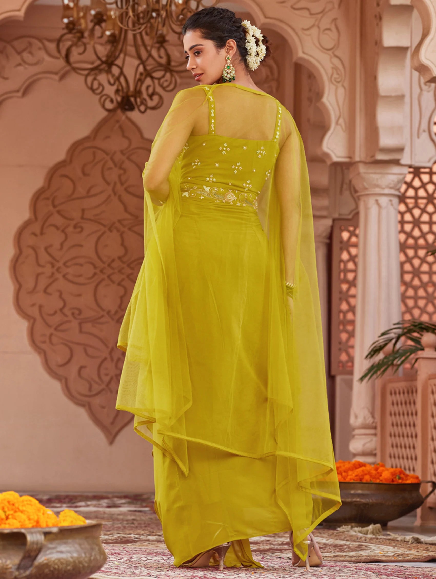 Hand Embroidered Georgette Dress 3966