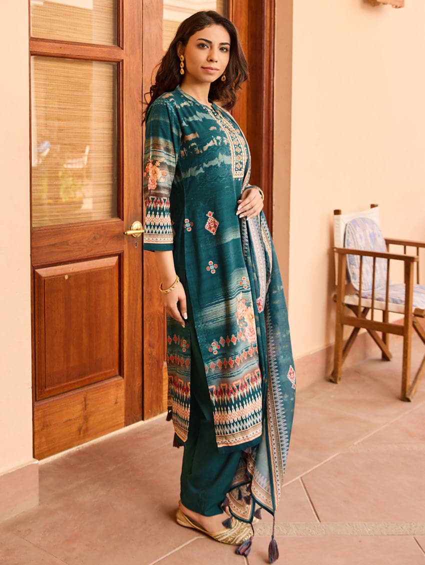Digitally Printed Viscose Rayon Suit Set 3992