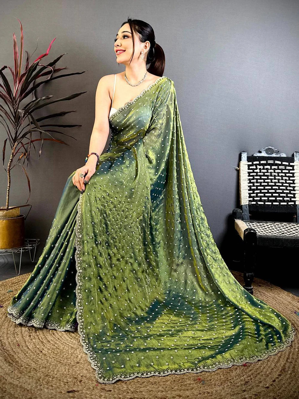 ROYAL PEARL ZIRCON EMBELLISHED SAREE