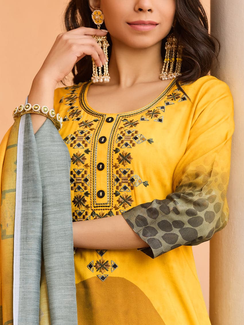 Digitally Printed Viscose Rayon Suit Set 4024