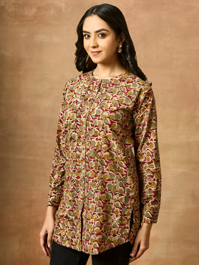 Kalamkari Pure Cotton Short Kurti 4124