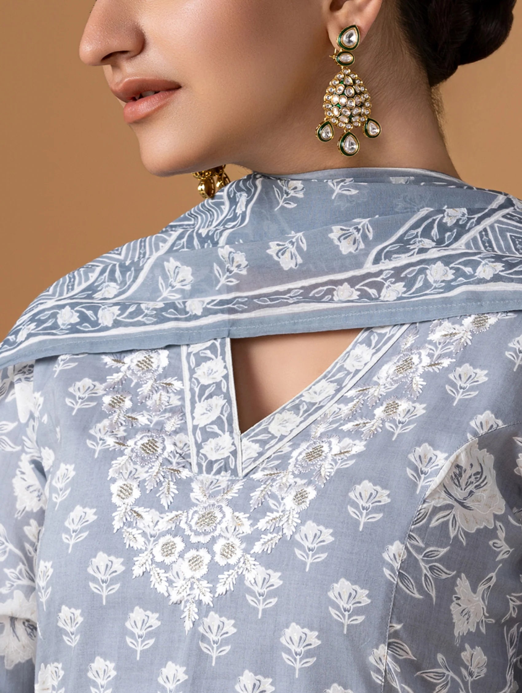 Embroidered Pure Cotton Suit Set 4258