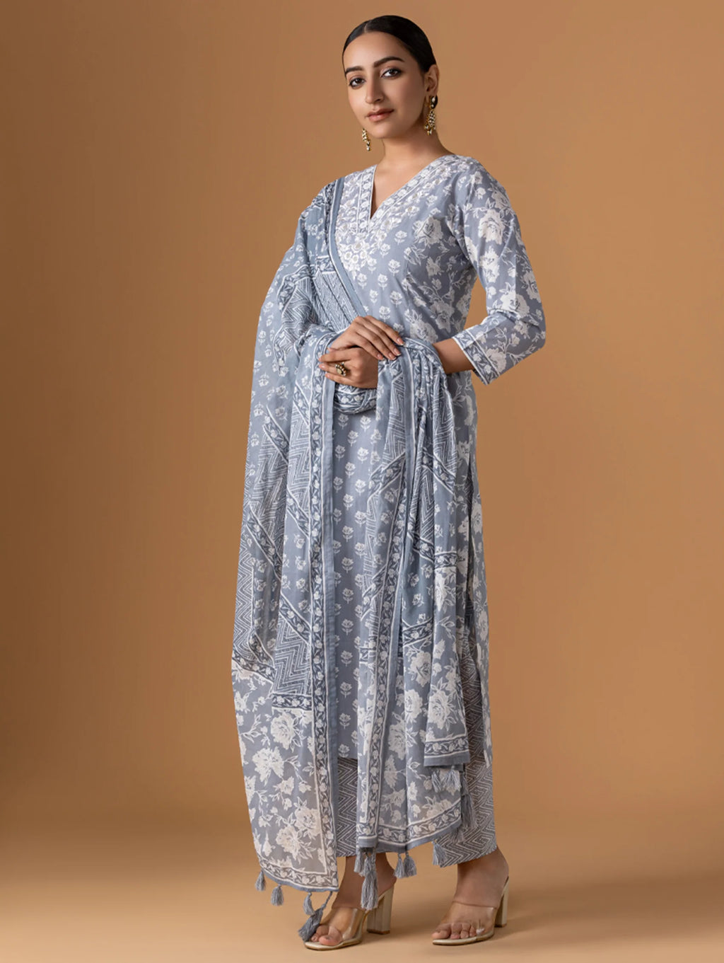 Embroidered Pure Cotton Suit Set 4258