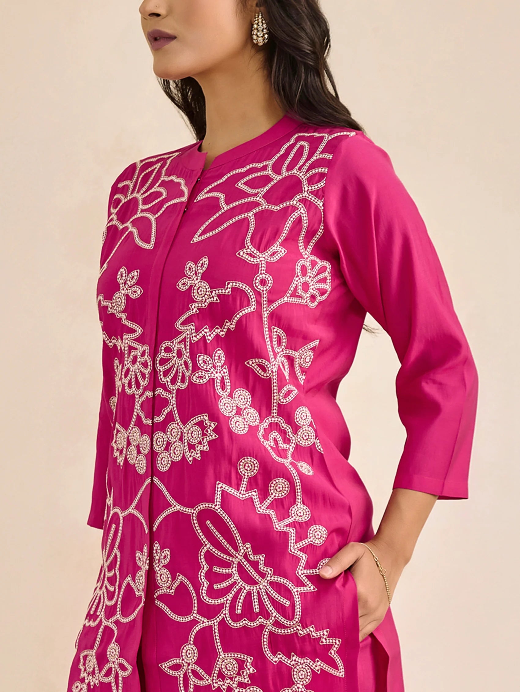 Embroidered Viscose Silk Co-Ord Set 4307