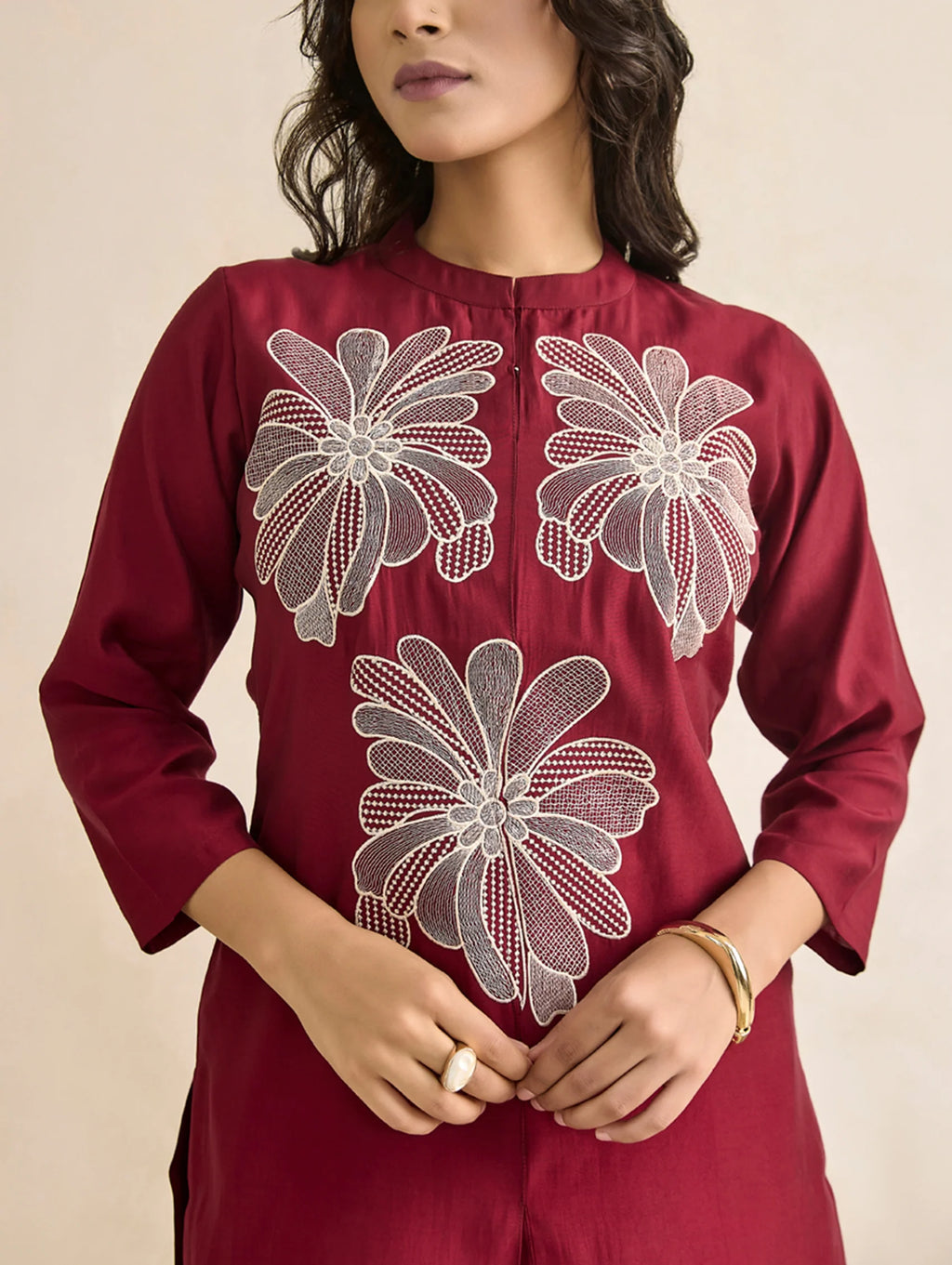 Embroidered Viscose Silk Co-Ord Set 4312