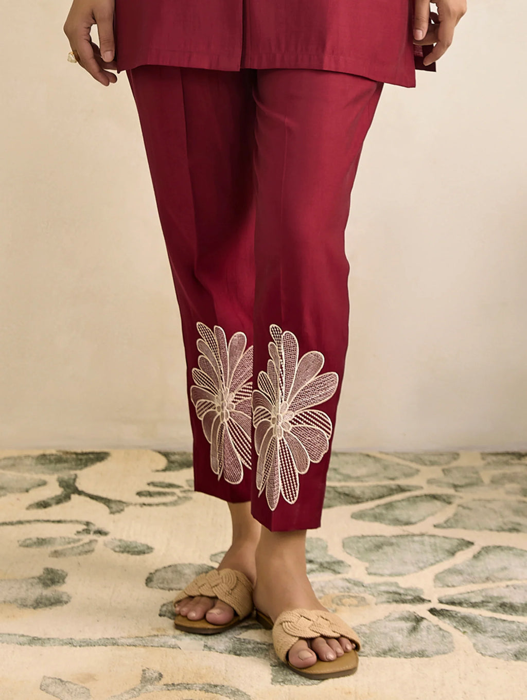 Embroidered Viscose Silk Co-Ord Set 4312