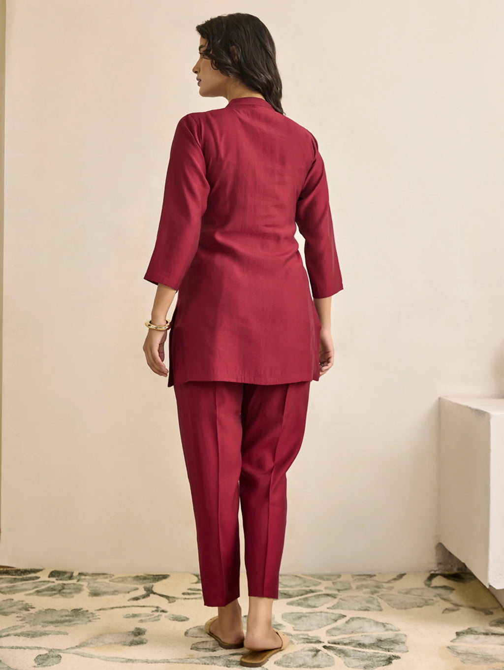 Embroidered Viscose Silk Co-Ord Set 4312