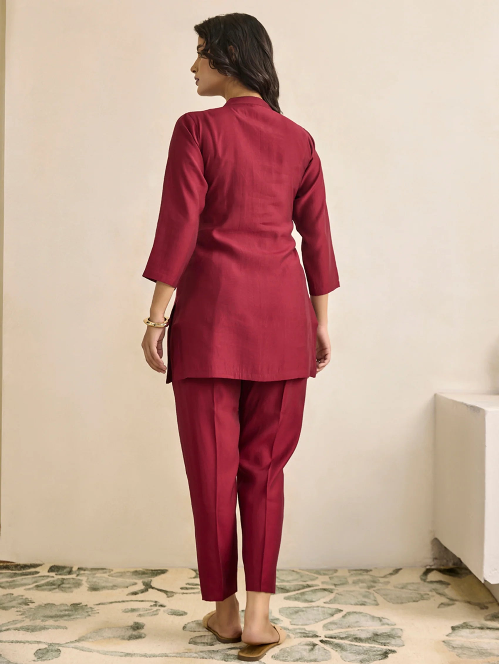 Embroidered Viscose Silk Co-Ord Set 4312