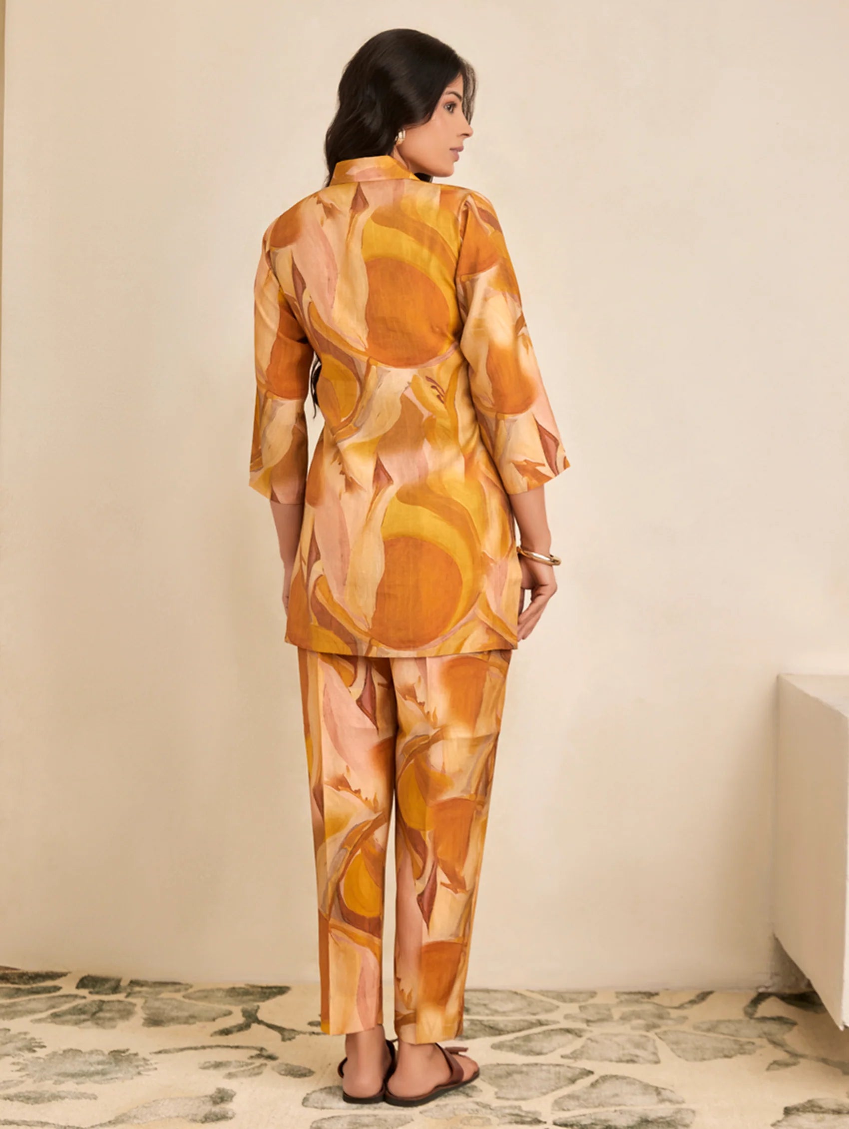 Digitally Printed Shimmer Silk Co-Ord Set 4321