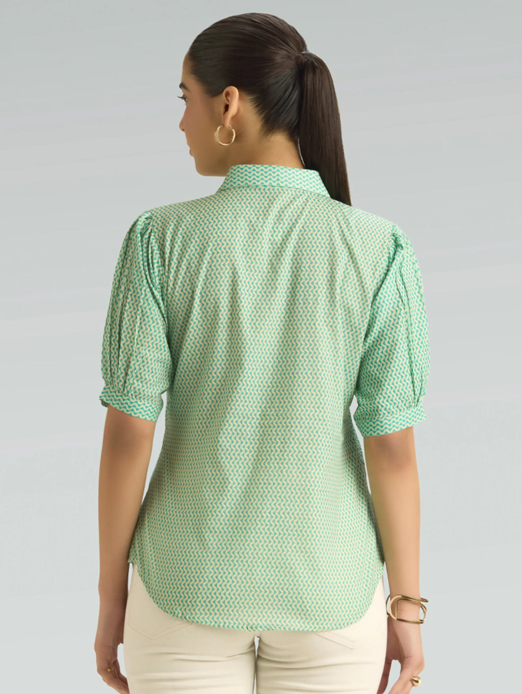 Turquoise Printed Pure Cotton Tunic