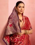 Red Silk Woven Banarasi Saree