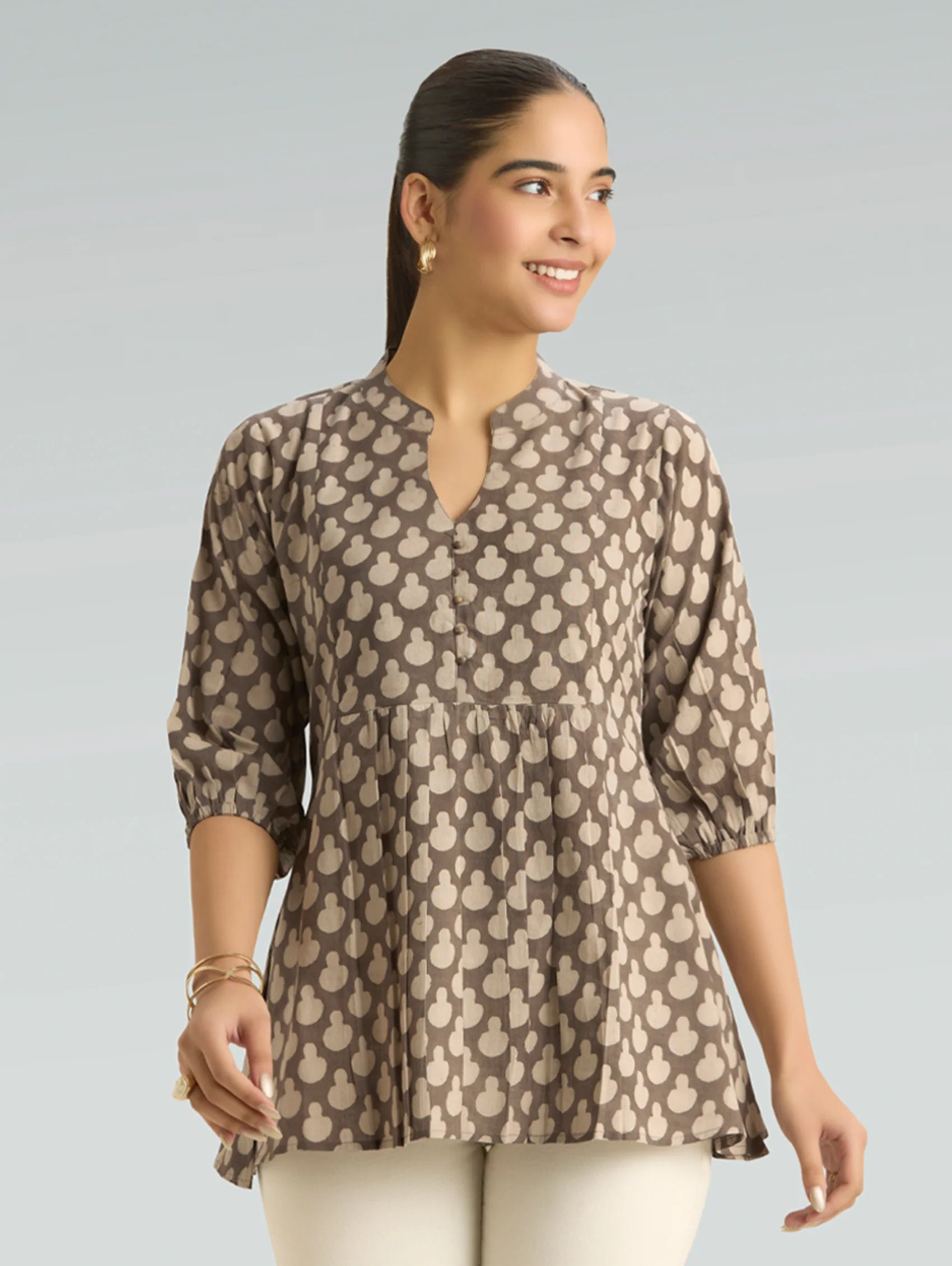 Bagru Printed Pure Cotton Flared Tunic