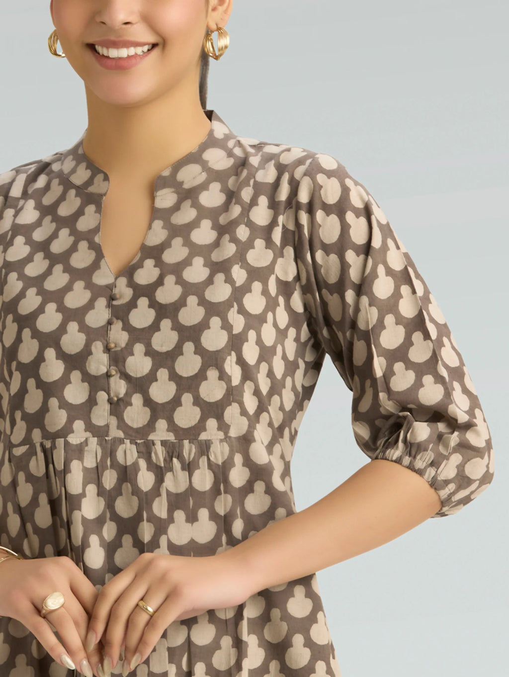 Bagru Printed Pure Cotton Flared Tunic