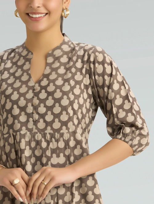 Bagru Printed Pure Cotton Flared Tunic