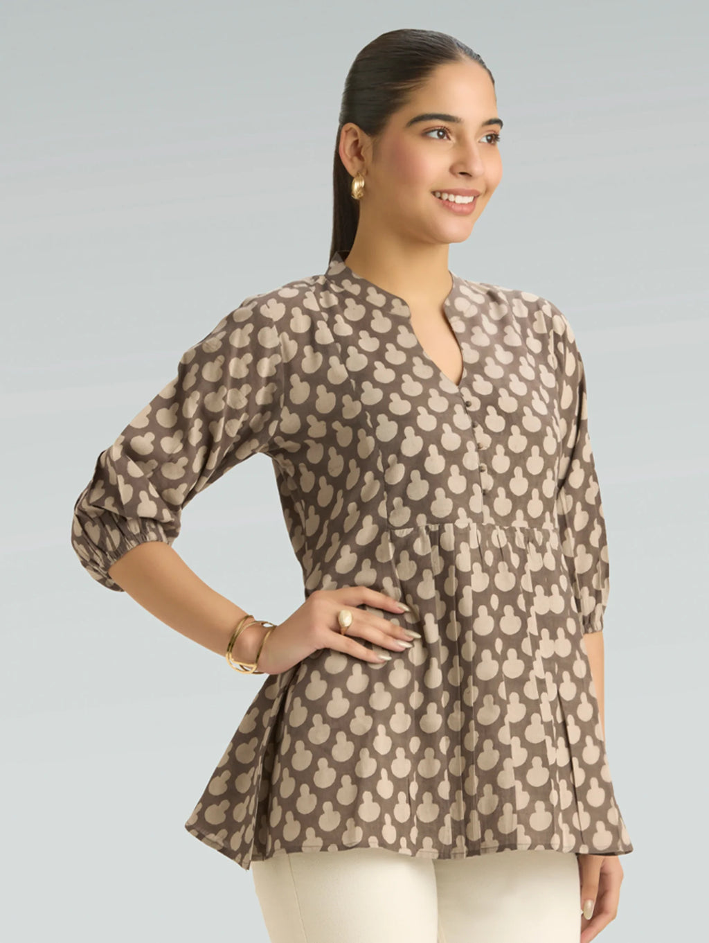 Bagru Printed Pure Cotton Flared Tunic