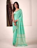 Sea Green Silk Woven Saree