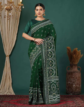 Beige Khadi Printed Saree