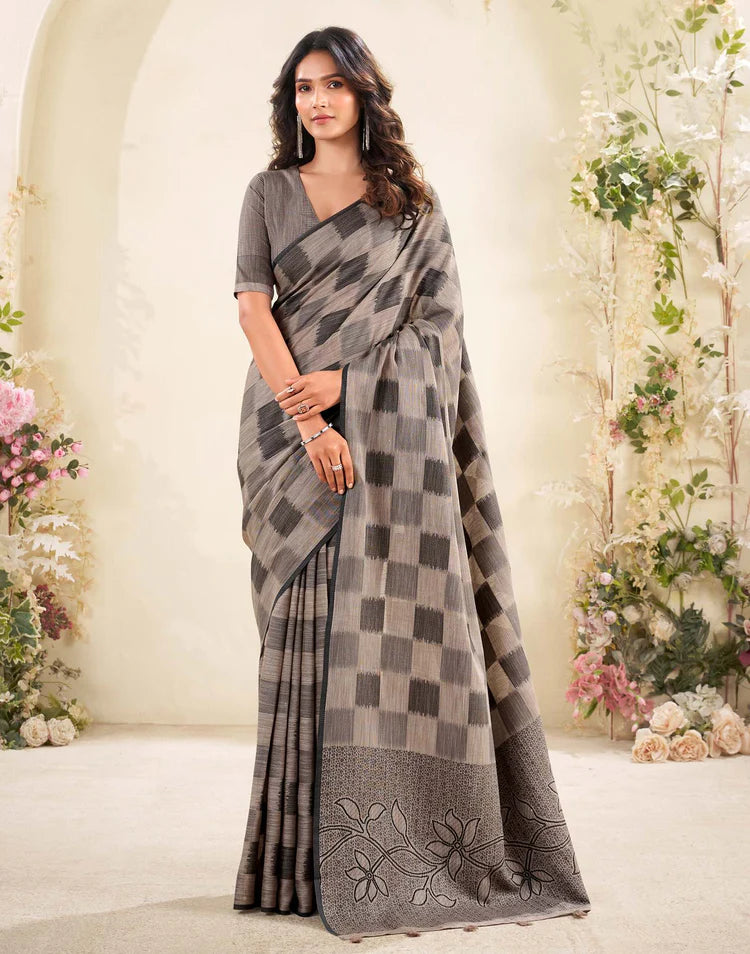 Mauve Silk Woven Saree