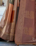Brown Silk Printed Woven Saree