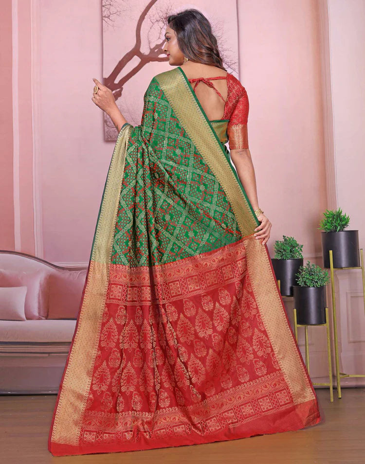Green Silk Woven Patola Saree