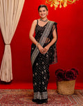 Black Georgette Foil Printed Saree