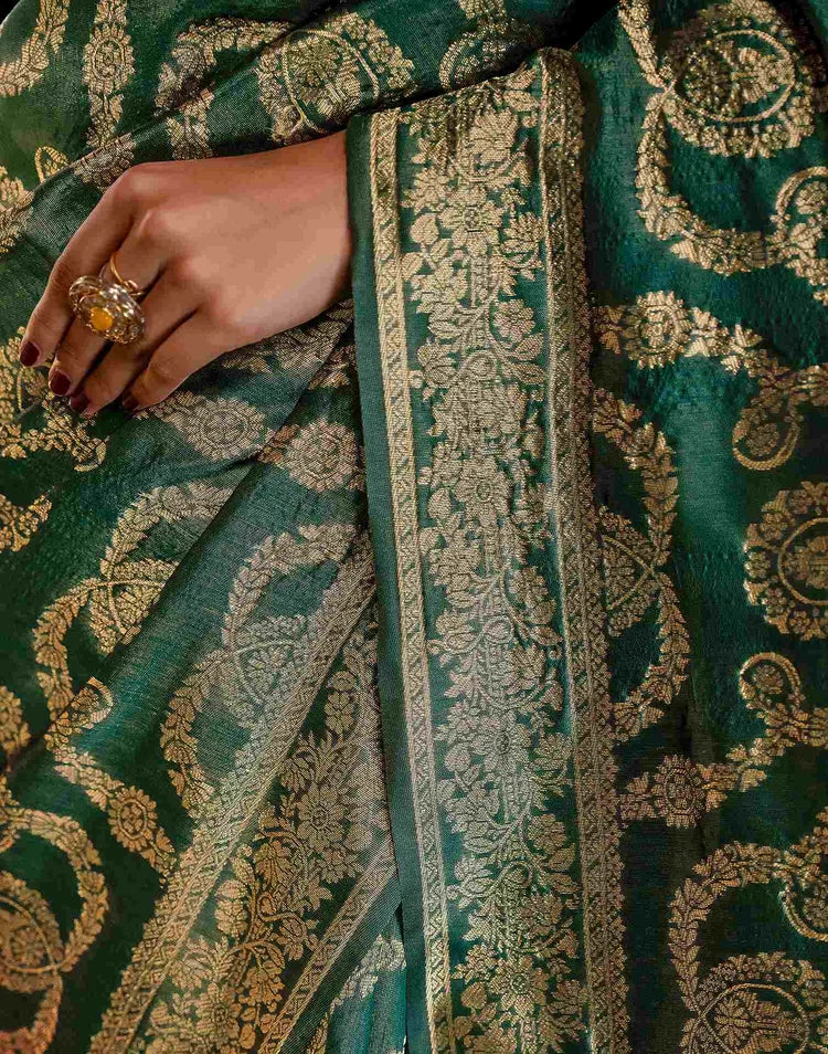 Green Silk Woven Banarasi Saree