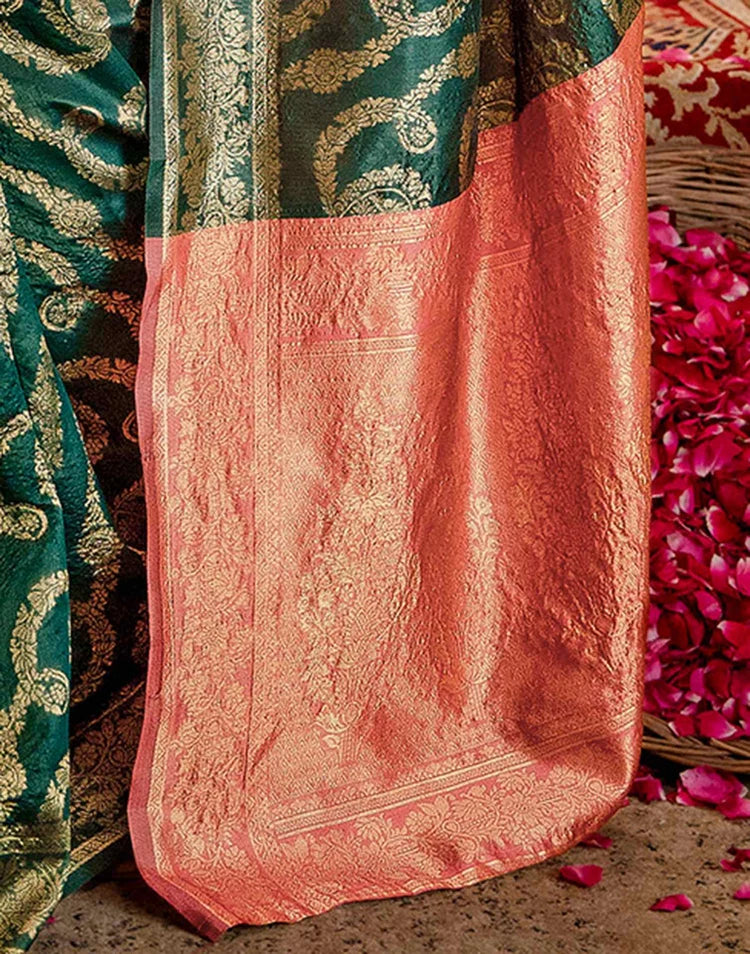 Green Silk Woven Banarasi Saree