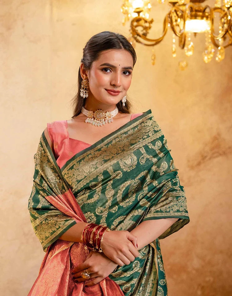 Green Silk Woven Banarasi Saree