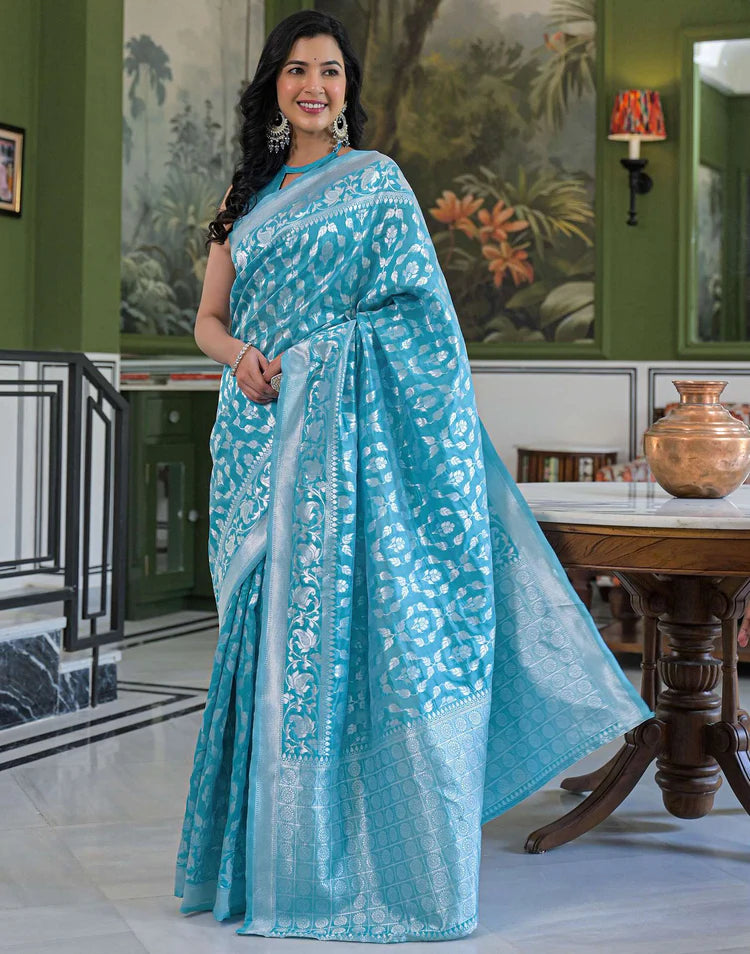 Red Silk Woven Banarasi Saree