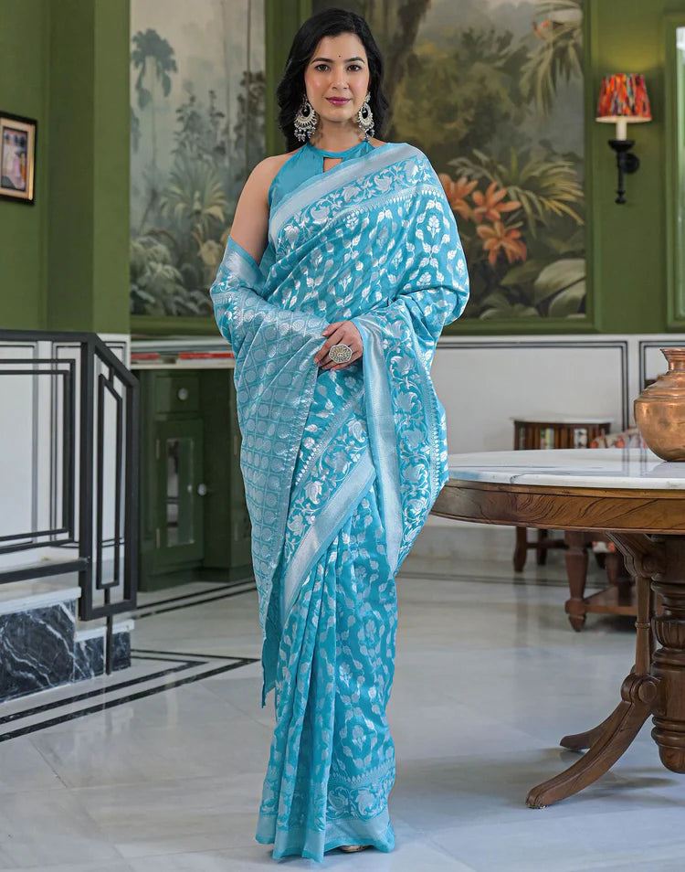 Red Silk Woven Banarasi Saree