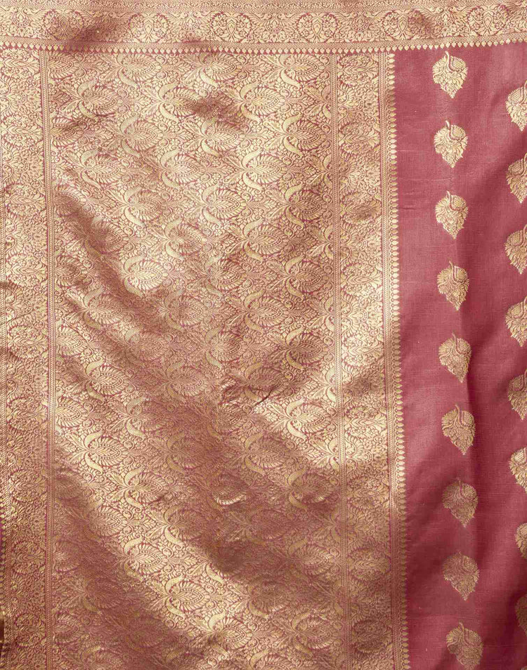 Dark Mauve Silk Woven Banarasi Saree