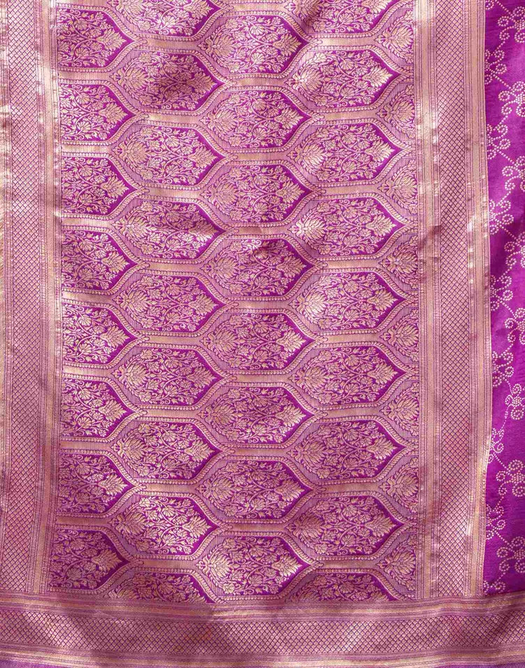 Purple Silk Woven Banarasi Saree