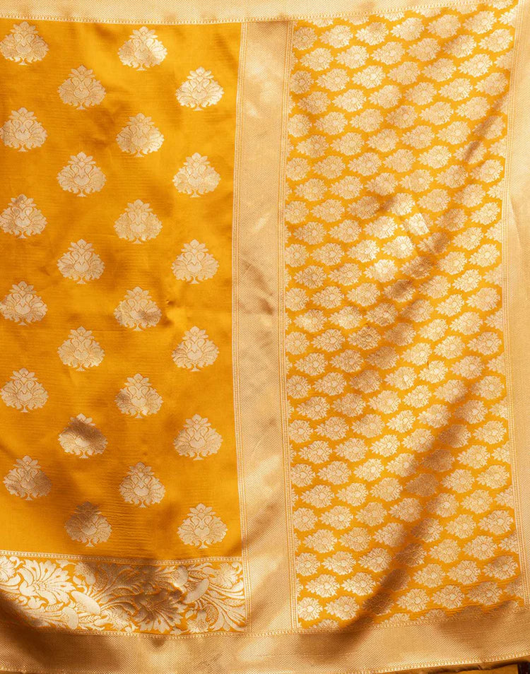 Yellow Silk Woven Banarasi Saree