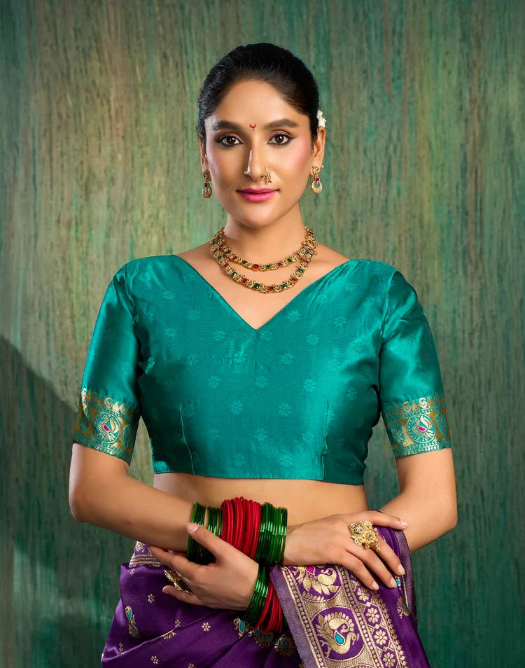 Purple Silk Woven Paithani Saree