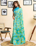 Ready To Wear Multicoloured Cotton Printed Saree With Pocket