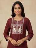 Thread Embroidered Cotton Kurta