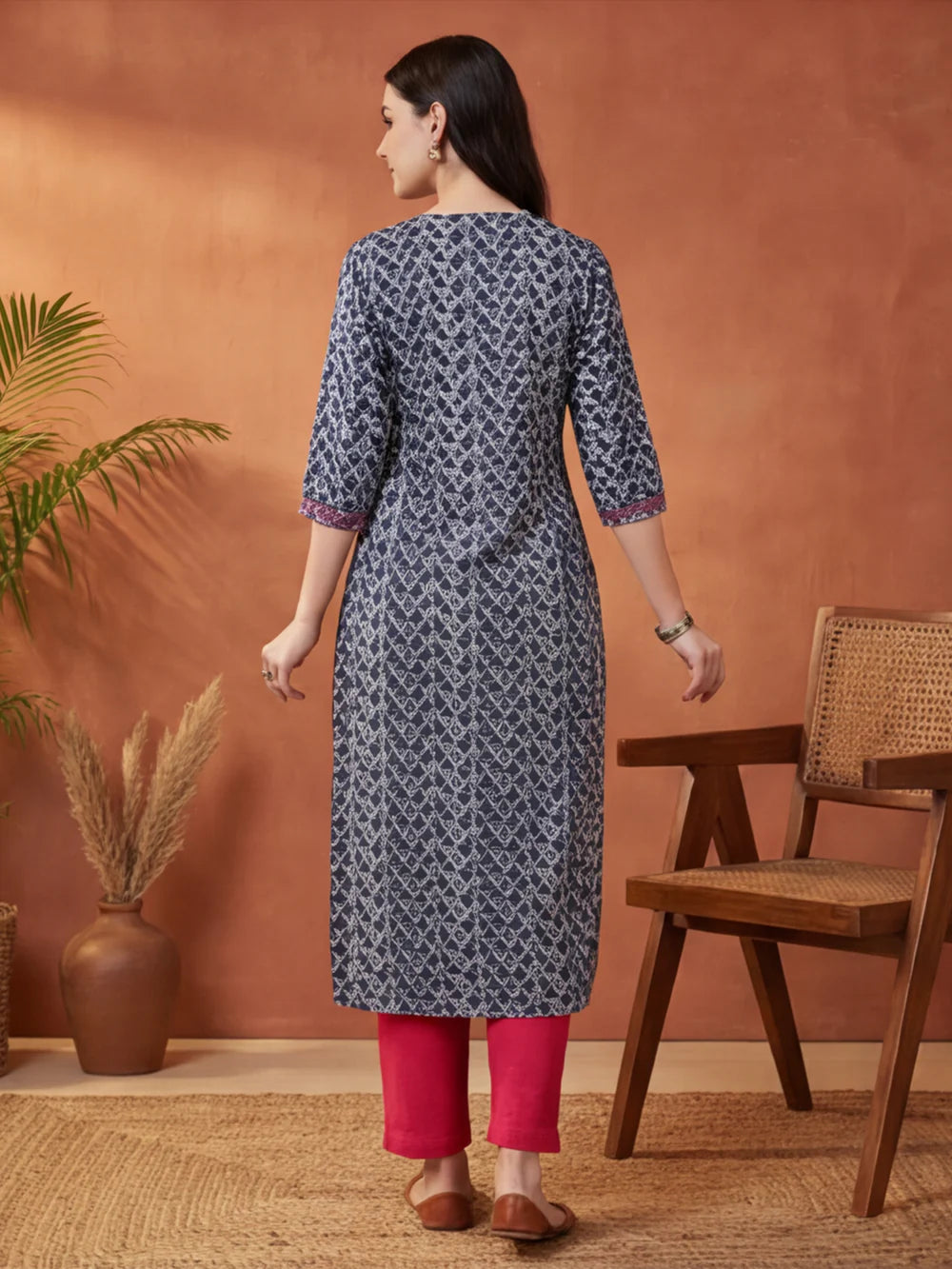 Floral Printed Straight Pure Cotton Kurta