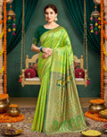 Green Silk Woven Patola Saree