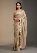 Gold Sequins Georgette Saree