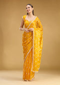 Yellow Cutdana Tissue Saree