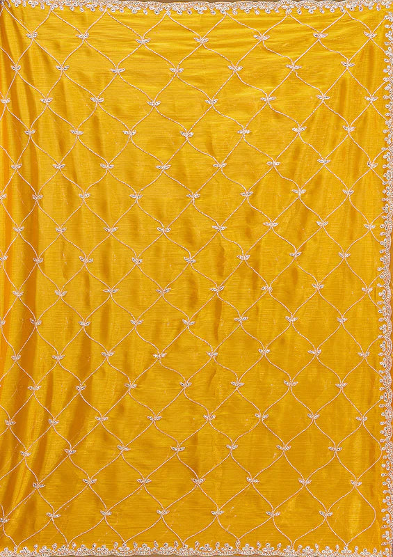 Yellow Cutdana Tissue Saree