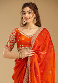 Orange Cutdana Tissue Saree