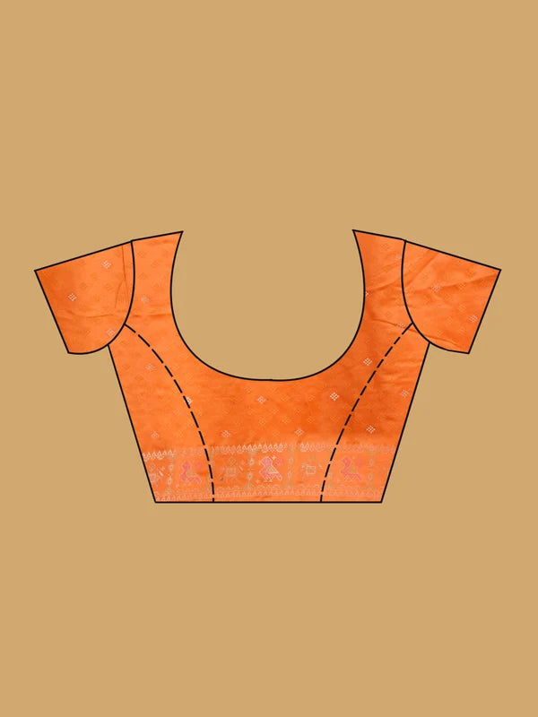 Rust Patola Art Silk Saree